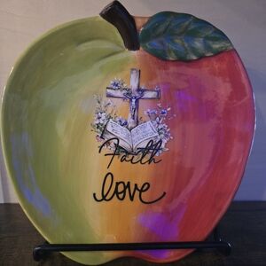 Burton White Apple-Shaped Plate